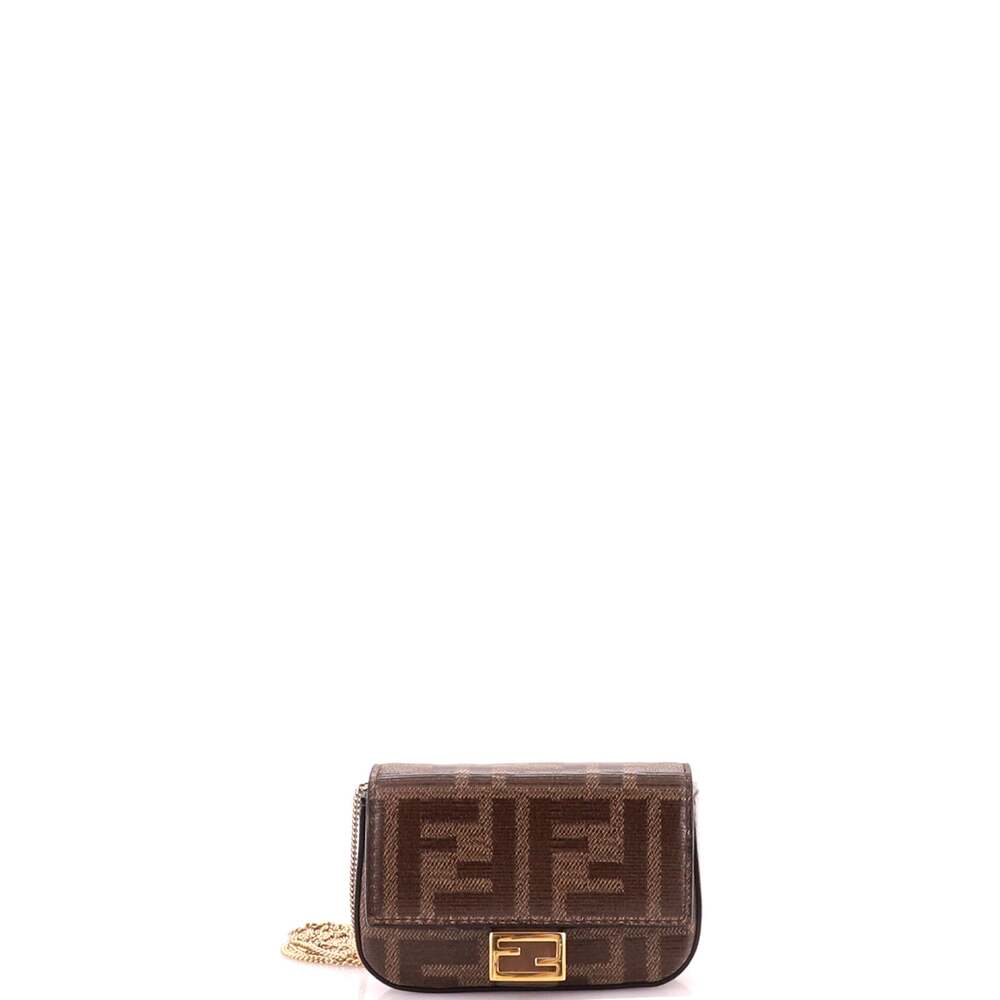 Fendi Chain Baguette Charm Bag Zucca #332495F86B